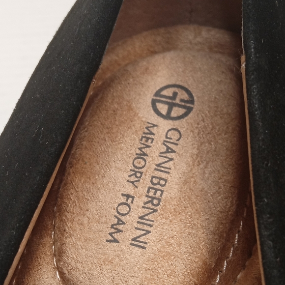 NEW Suede Giani Bernini  Black Pumps Comfy Memory Foam Arch Support Block Heels - Picture 7 of 16